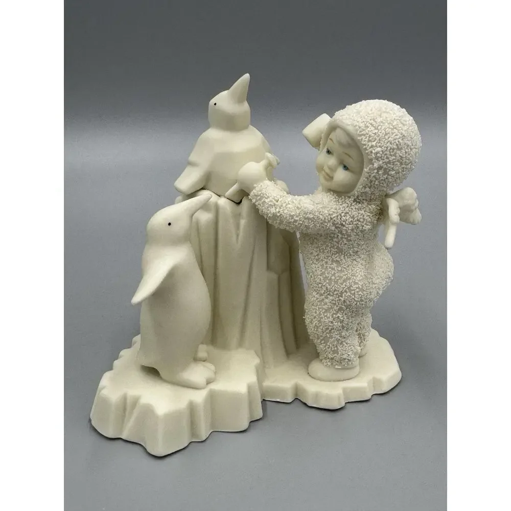 Department 56 I’m An Artist Porcelain White Figurine Child with Penguins 6842-0